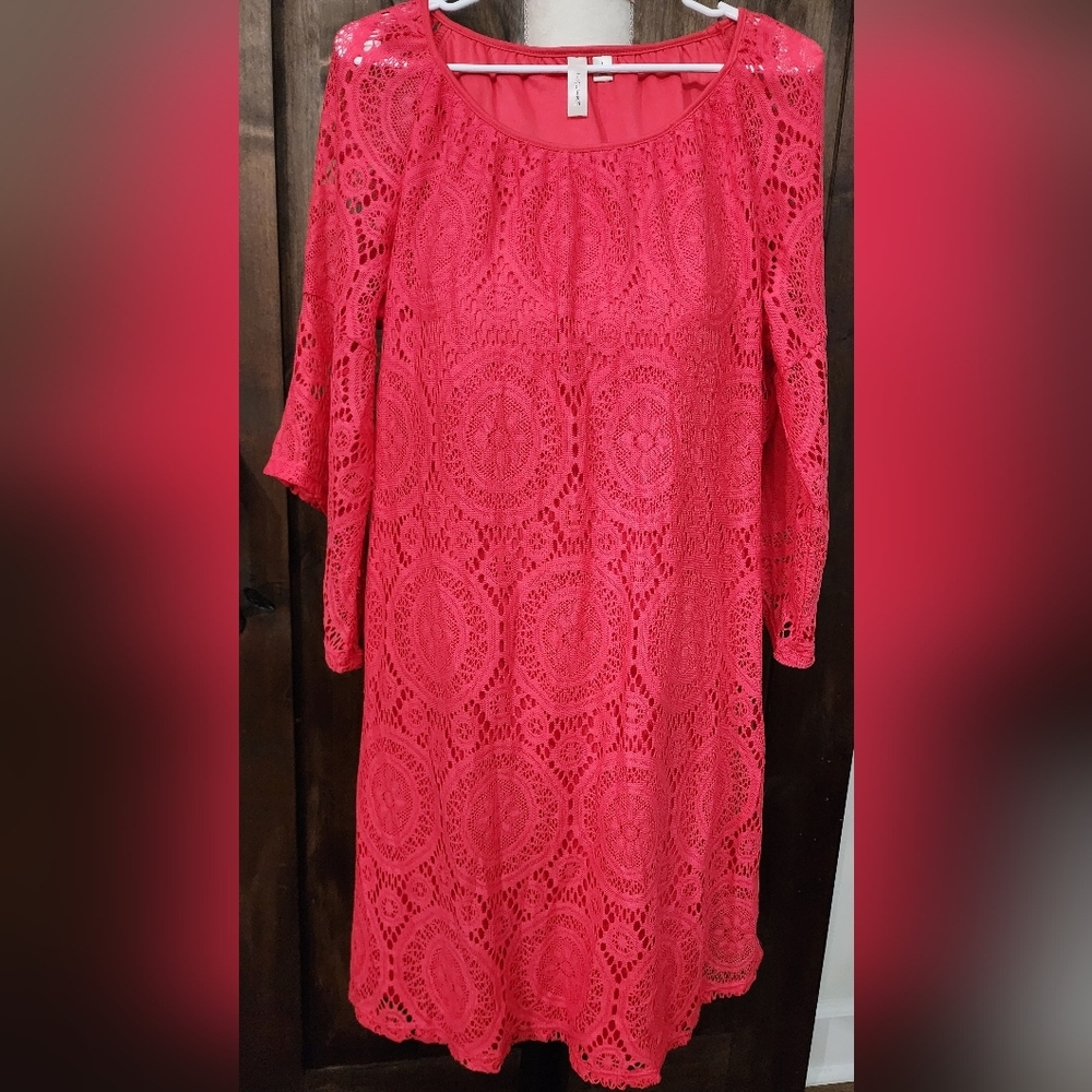Preowned Tacera, size large, women's lace dress